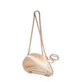 Elegante borsa da sera dorata a forma di conchiglia con trama testurizzata e catenina - Oro