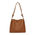 Chic brown tote bag with knotted shoulder strap in Maillard style for daily commuting - Yellow Brown