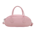 Borsa bowling da donna rosa chiaro minimalista con manici e tracolla regolabile - Rosa