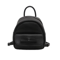 Mini zaino minimalista in pelle PU nera con fiocco e spalline regolabili - Nero