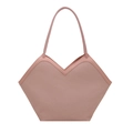 Rosafarbene gewebte Tragetasche mit V-Öffnung und langen Schultergriffen im Minimalstil - Rosa