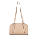 Bolso bandolera beige elegante con asa y hebillas con un diseño minimalista - Caqui