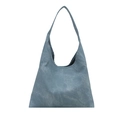 Bolso tote grande azul Morandi en ante sintético con elegantes costuras verticales frontales - Azul claro
