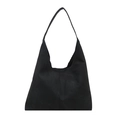 Bolso tote hobo negro minimalista con correa ancha y diseño trapezoidal muy espacioso - Negro