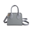 Mini borsa a tracolla azzurra in tessuto strutturato con manici e dettagli dorati - Blu