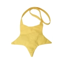 Vibrant yellow star-shaped canvas crossbody bag with matching shoulder strap for women - Yellow