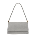 Elegant silver glitter envelope clutch bag with chain strap for evening parties and gala - Silver