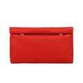 Bolso de mano rojo trenzado de alta calidad con cierre magnético dorado elegante - Rojo