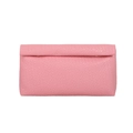 Cartera de mano tipo sobre en cuero trenzado rosa con patrón Intrecciato y solapa elegante - Rosa