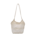 Sac fourre-tout bohème en dentelle blanche crochetée avec motifs ajourés pour la plage - Blanc Sans Foulard en Soie