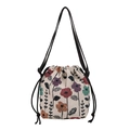 Sac seau à fleurs avec motifs de tapisserie colorés et bandoulière réglable - Style 2