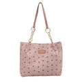 Bolso tote rosa con lazos negros y cadena dorada para un estilo casual de verano - Rosa