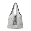 Florale Canvas-Tragetasche mit Gingham-Trägern und Vordertasche für Schule und Job - Schwarz Blumig