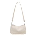Borsa baguette bianca con stampa serpente, hardware argento e tracolla lunga - Bianco