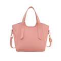 Borsa tote rosa con trama a grana, manici arrotondati e tracolla regolabile - Rosa