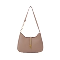 Sac hobo rose poudré avec bandoulière en chaîne dorée et fermoir rectangulaire - Kaki