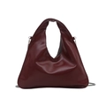 Borsa tote triangolare rosso intenso con tracolla a catena d'argento - Rosso