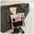 Mochila rosa con corazones, lazo de encaje y perlas de estilo coreano moderno - Estilo de Corazón (Con Colgante)
