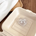 Detail of transparent heart phone grip with silver bow accent in a rustic gift box - Style 2 Silver Bowknot