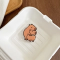Close-up of cute acrylic Capybara phone socket holder with double stacking animal design - Hugging Capybaras Style (12号)