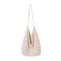 Borsa tote in crochet color crema fatta a mano con motivi geometrici per vacanze al mare - Stile Regolare / Bianco Sporco Stile Normale