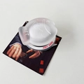 Detail of translucent frosted fish-shaped MagSafe phone grip with Good Luck engraving - Taiyaki Fish (700321) / Magnetic - White