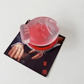 Detailed macro view of pink matte frosted fish phone grip with MagSafe magnetic base - Taiyaki Fish (700321) / Magnetic-Red