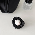 Detail of baseball glove phone socket with miniature ball on neutral grey background - Transparent Grip Baseball Black