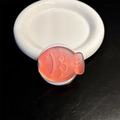 Detail of laser fish phone grip with orange gradient and frosted translucent texture - Magnetic / Dazzling Red