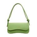 Minimalist light green leather shoulder bag with fashion logo and knot strap details - Green