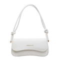 Bolso bandolera beige minimalista con correa anudada y letras doradas de tendencia - Blanco Roto