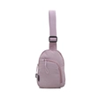 Mini borsa da petto in nylon viola chiaro con tracolla regolabile e design casual - Viola