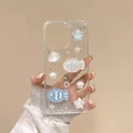 Funda iPhone estilo océano con peces 3D conchas y toques de purpurina plateada - iPhone 7/8/SE 2020