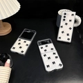 Silver glitter phone case with 3D black bow for Samsung Z Flip and S series models - Frosted Glitter Black Bow (ZFold3)