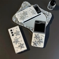 Minimalist Samsung Galaxy Z Flip phone case with metallic starfish and star decorations - Matte Hard Shell Silver Foil Drip Glue Wrinkled Star / Samsung ZFlip3