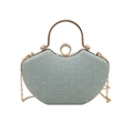 Mini sac à main en forme de cœur bleu clair avec poignée dorée et bandoulière chaîne - Vert