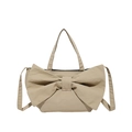 Mini borsa a mano beige con grande fiocco da donna, borsa a tracolla estiva versatile - Cachi