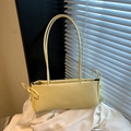 Trendy Korean style minimalist yellow underarm shoulder bag for chic summer fashion look - Yellow