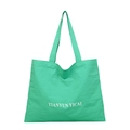 Lightweight bright green large capacity canvas tote bag with white letter print design - Green