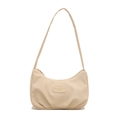 Minimalistische beige plissierte Unterarmtasche für Damen mit strukturiertem Design - Gebrochenes Weiß