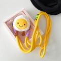 Gelbe geflochtene Handykette mit weißem Plüschbären in einer rosa Geschenkverpackung - Plüsch Eigelb (mit geflochtenem Seil) / Gelb
