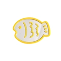 Cute taiyaki fish-shaped expandable phone socket with integrated vanity mirror - Yellow