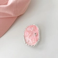 Detail of pink resin butterfly phone grip with crystal, pearls and hammered metal edge - Cloud Flash Butterfly Pink