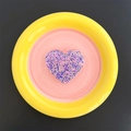 Detail of heart-shaped glitter phone socket with purple and blue sparkling resin finish - Heart / Blue