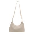 Bolso tote beige elegante con textura tejida y herrajes dorados en fondo blanco - Blanco