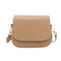 Minimalistische beige Satteltasche mit silberner Fashion Trend 1996 Logo-Verzierung - Khaki