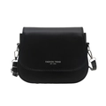 Minimalistische schwarze Satteltasche für Damen mit verstellbarem Gurt und Logo-Druck - Schwarz