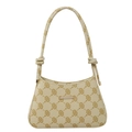 Chic vintage plaid pattern small square handbag with golden metal bar and knotted strap - Yellow