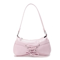 Borsa a spalla rosa pallido con dettaglio fiocco e lacci in stile sweet-punk - Rosa