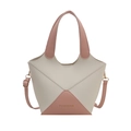 Sac seau vintage bicolore chic avec poignées et bandoulière amovible réglable - Rose